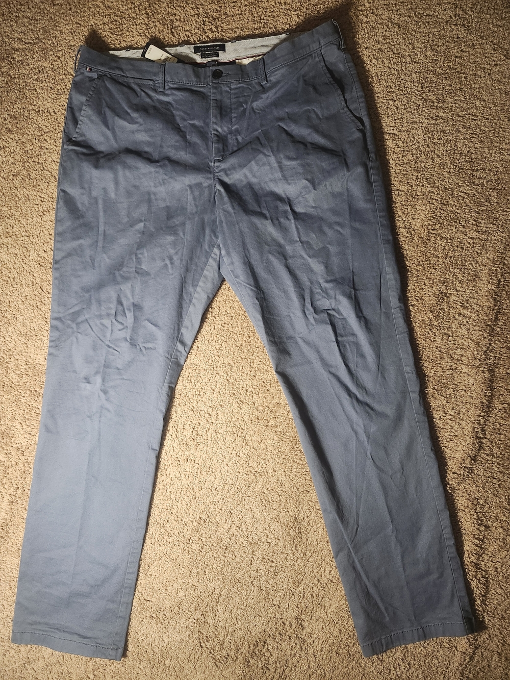 Tommy Hilfiger Flex Slim Fit Stretch Chino Pants Gray Waist 34W x 32L